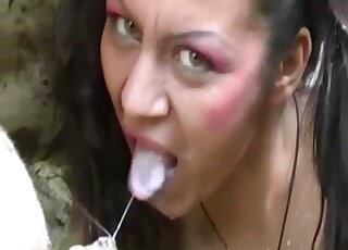 Succulent treat for a hot Latina in genuine cam zoophila