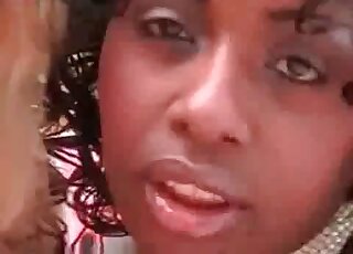 Ebony and white chicks gladly share dog's shaft during blowjob
